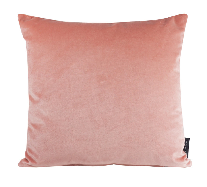 Solid velor cushion Peach Pink 45x45