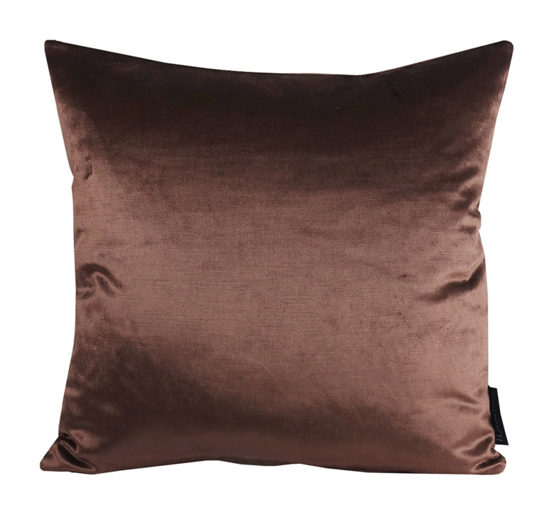 Satin velor chocolate brown 45x45