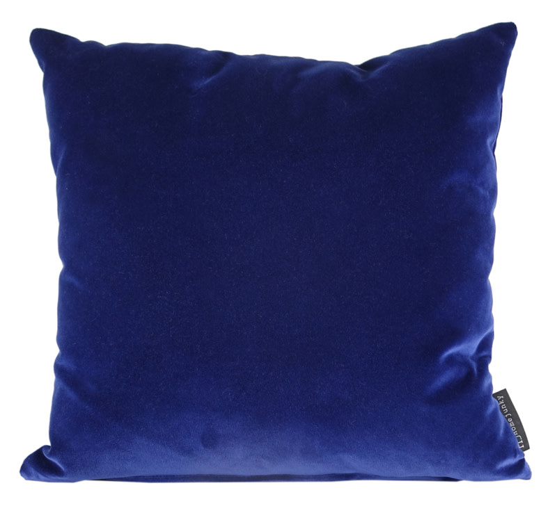 Solid velor cushion Night Blue 45x45