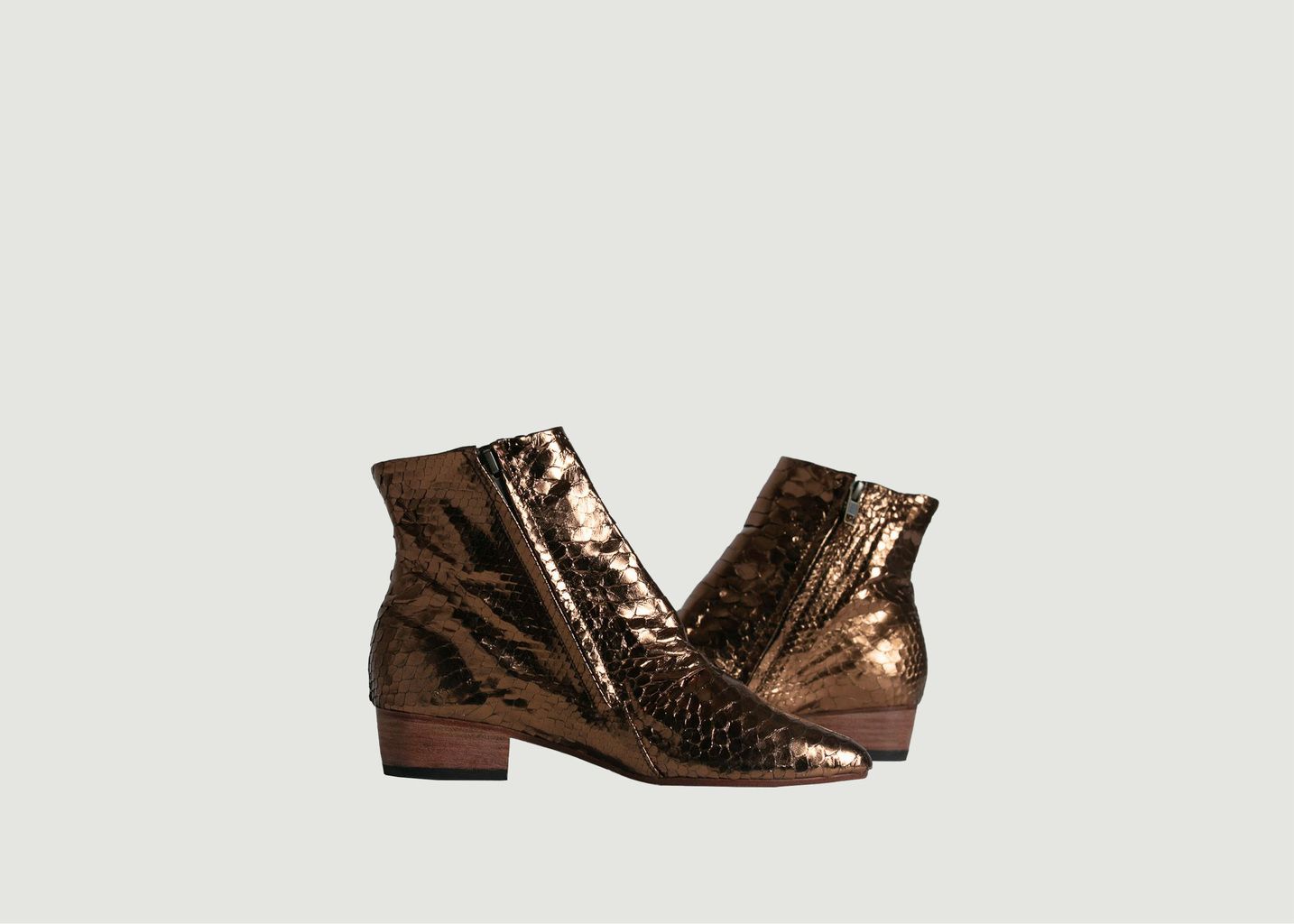 Yoko Python Leather Flat Boots