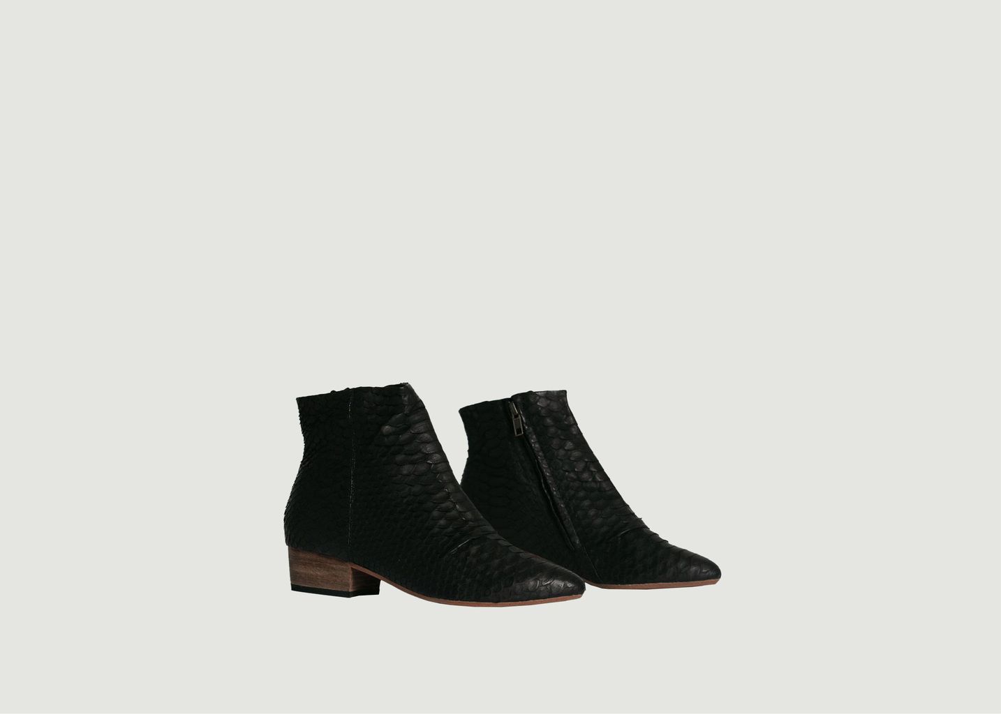 Yoko Python Leather Flat Boots