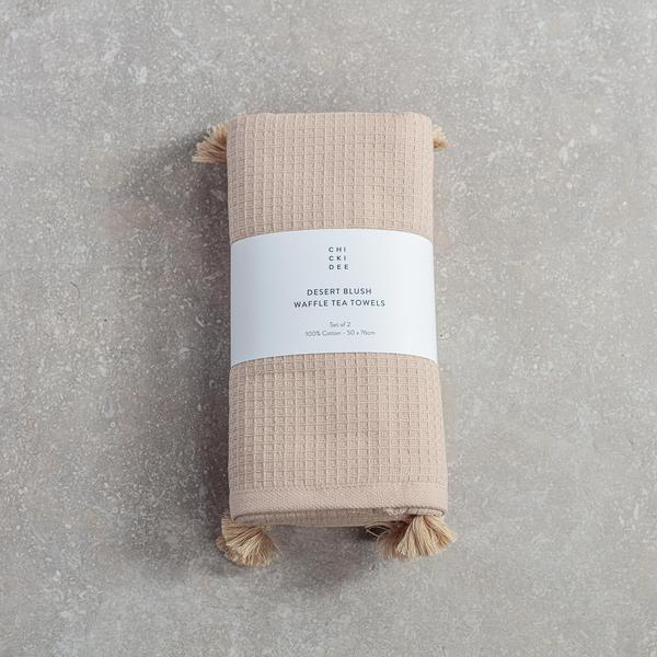 Desert Blush Waffle Tea Towels