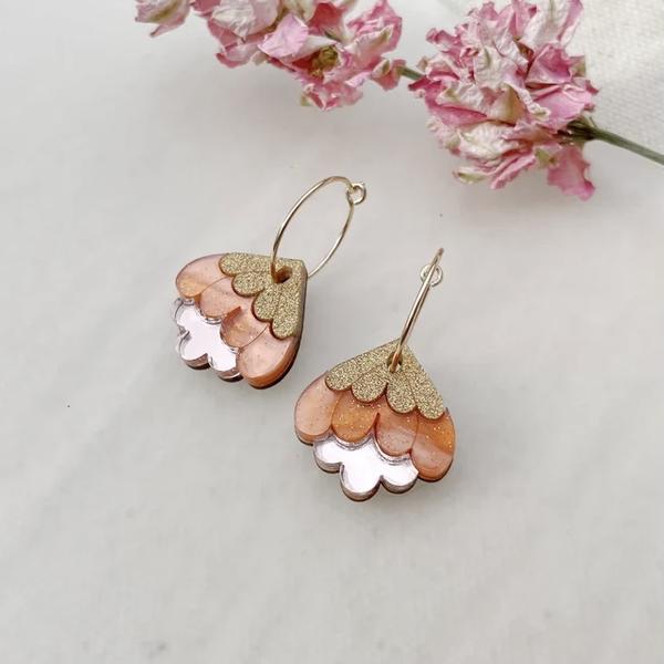 Crocus Peach Hoop Earrings