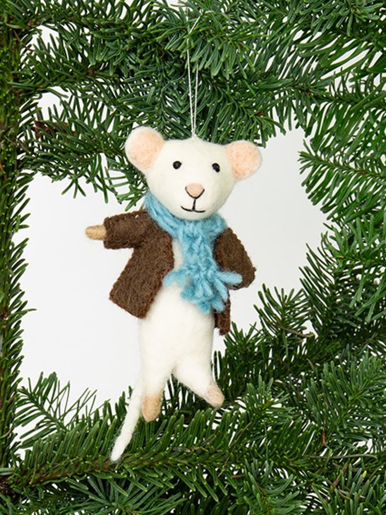 Mouse In Coat Decoration In Brown