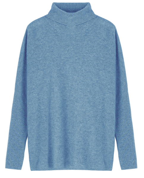 Clara Blue Rollneck Knit Pullover