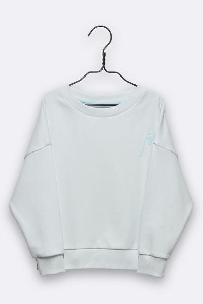 LOVE kidswear Tara Sweater In Iceblue With Crying Glacier Embroidery For Kids