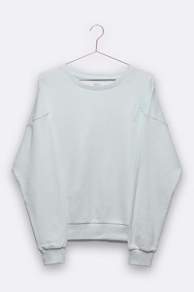 LOVE kidswear Tara Sweater In Iceblue With Crying Glacier Embroidery For Women