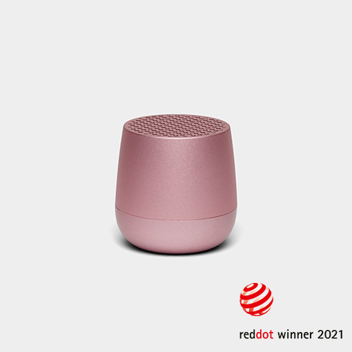 Soft Pink Mino + Alu Wirelessly Rechargeable 3W Bluetooth Speaker