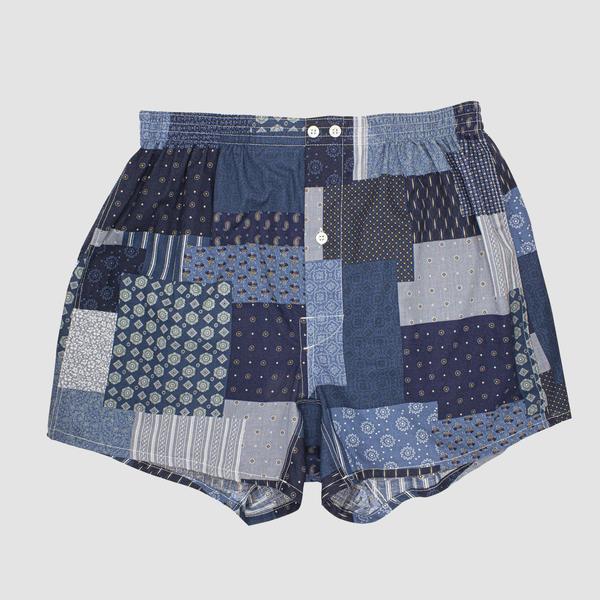 Vintage Patchwork Boxers Blue