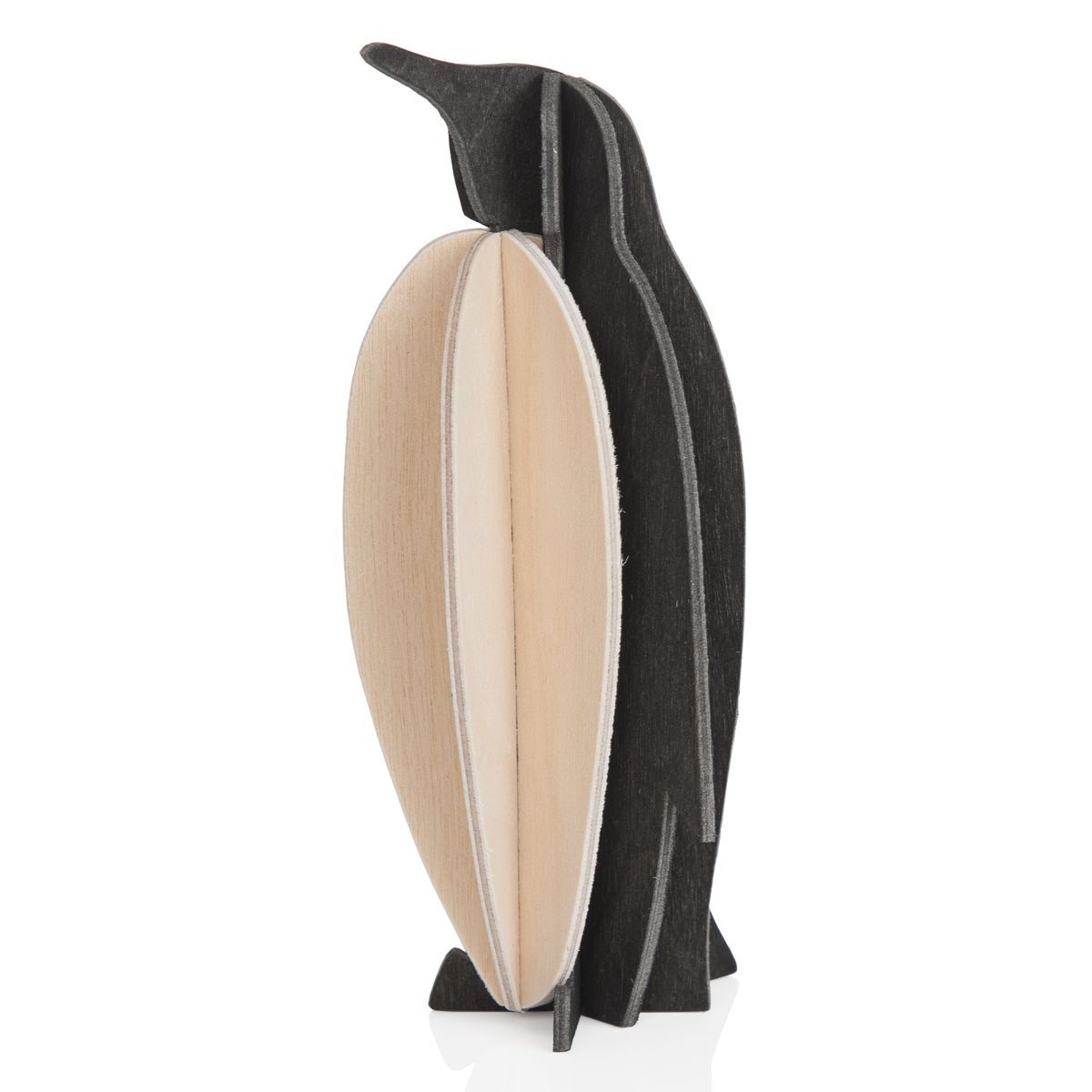 Lovi 3D Grusskarte Pinguin Birkenholz