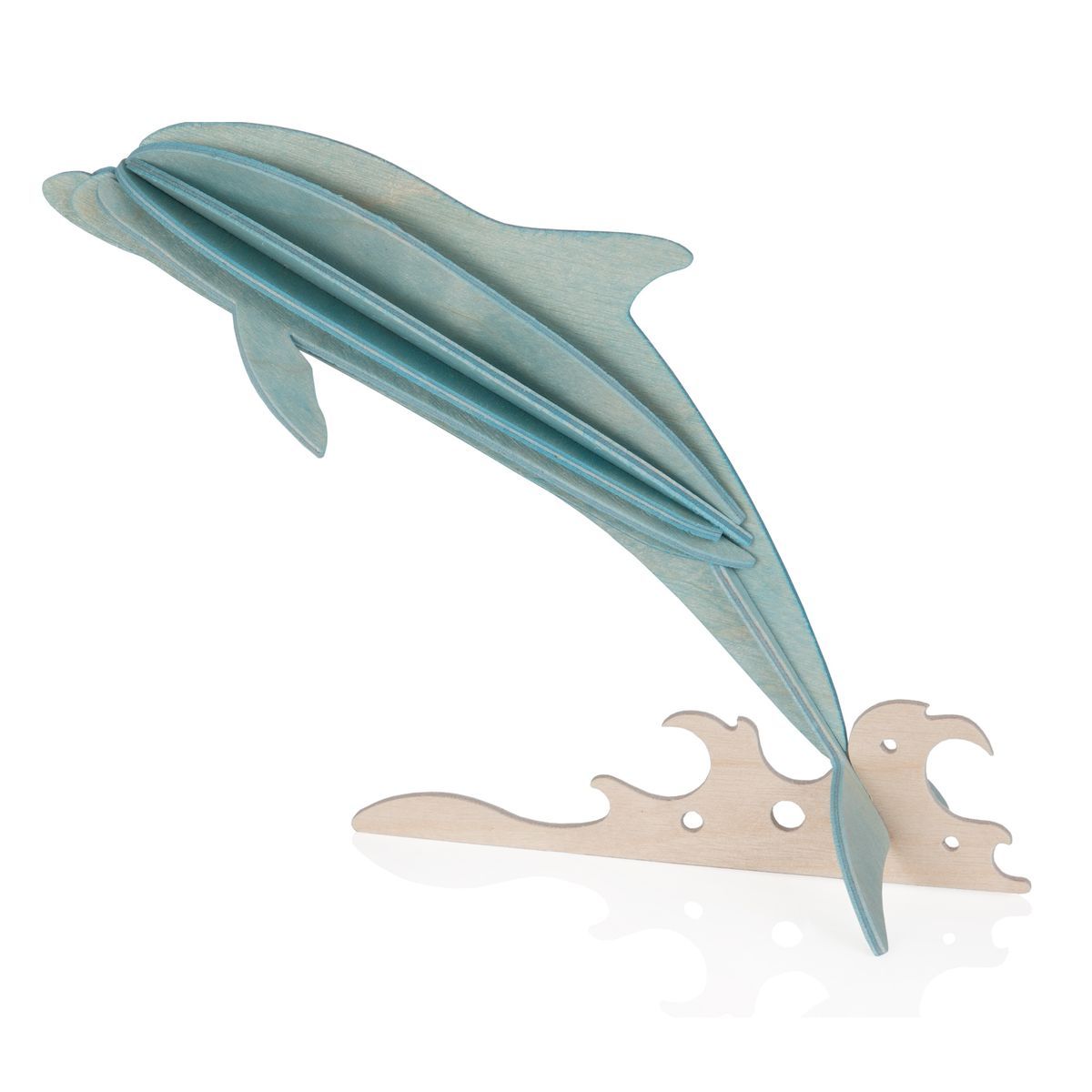 Lovi Dolphin 3D Grusskarte Aus PEFC Birkenholz