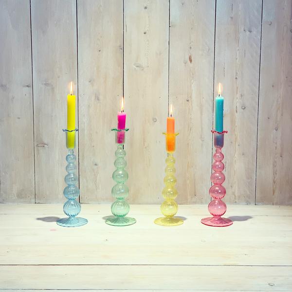 Glass Candle Holder Tall Bobble