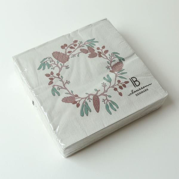 Ib Laursen Pinecone Wreath Paper Napkins 50 Pack