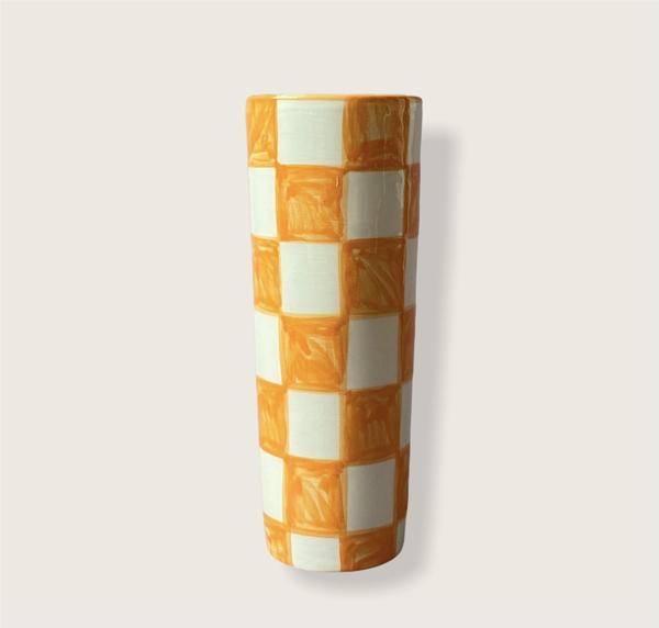 Check Vase Yellow