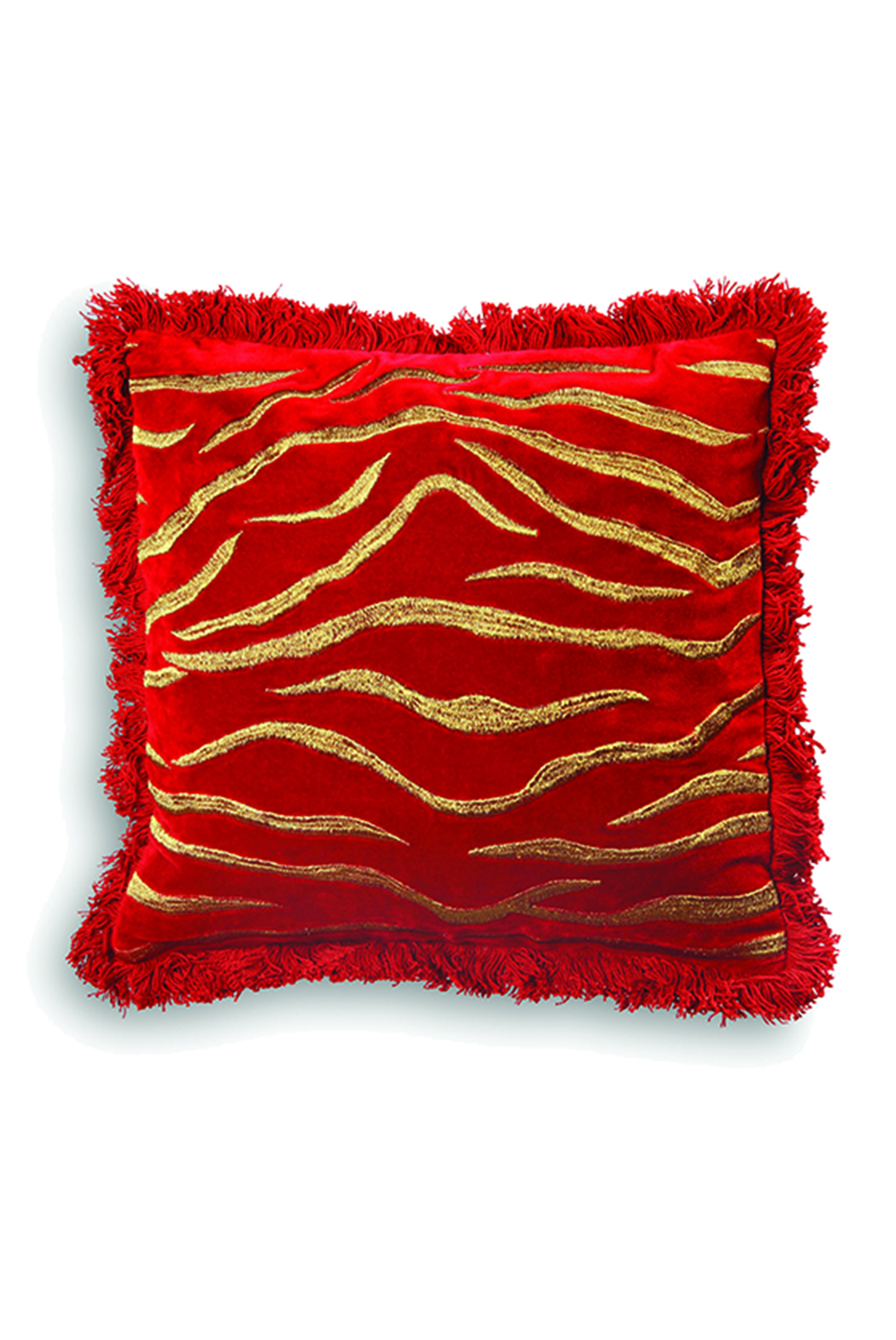 Square Tiger Cushion - Red