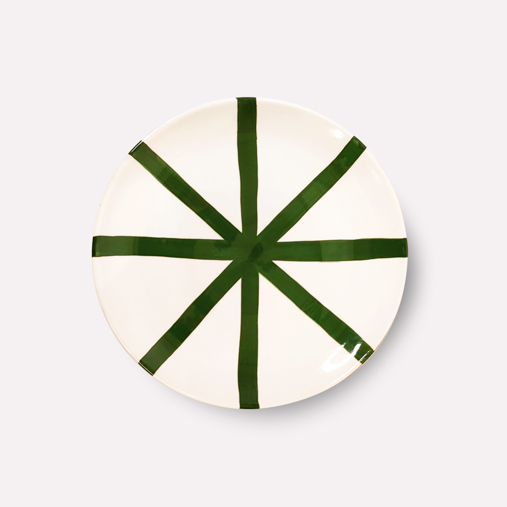 Casa Cubista Segment Dark Green Medium Plate Set of 2