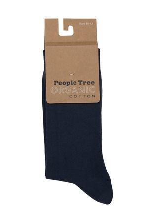 People Tree Chaussettes Unies Bleu Marine En Coton Biologique