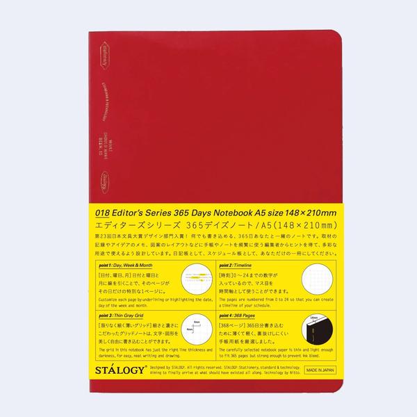 Stalogy 365 Days Notebook A5 Red