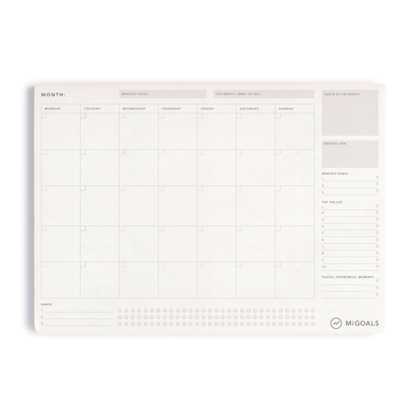 MiGoals Monthly Desk Pad