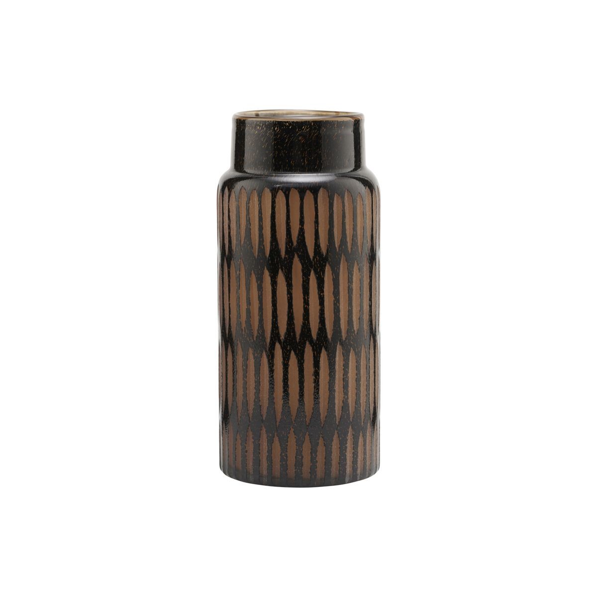 house-doctor-jarron-vase-pimpri-marron-negro-alto