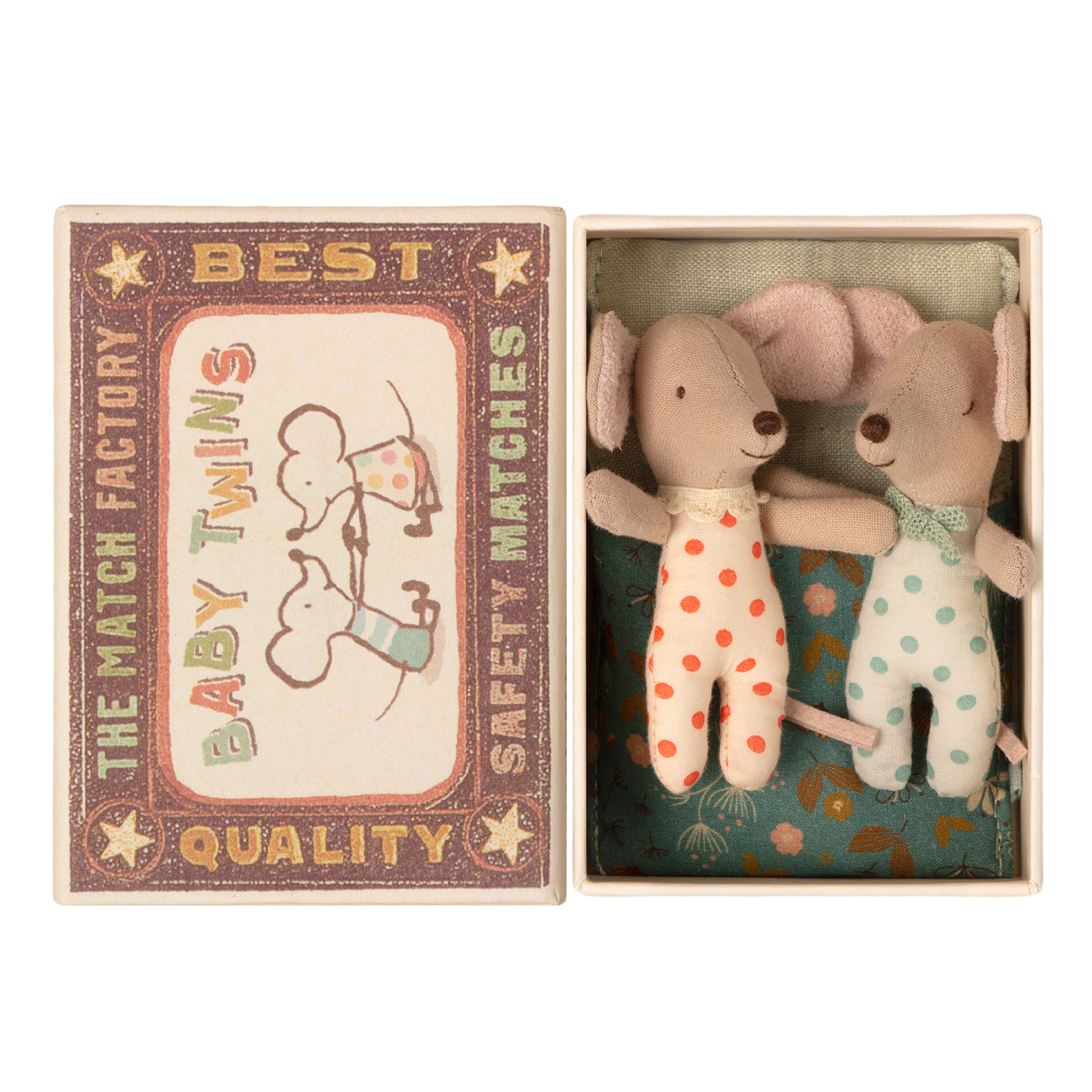 Maileg Twin Mice In Matchbox Toy