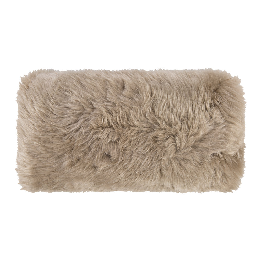 Taupe Silky Sheepskin Cushion