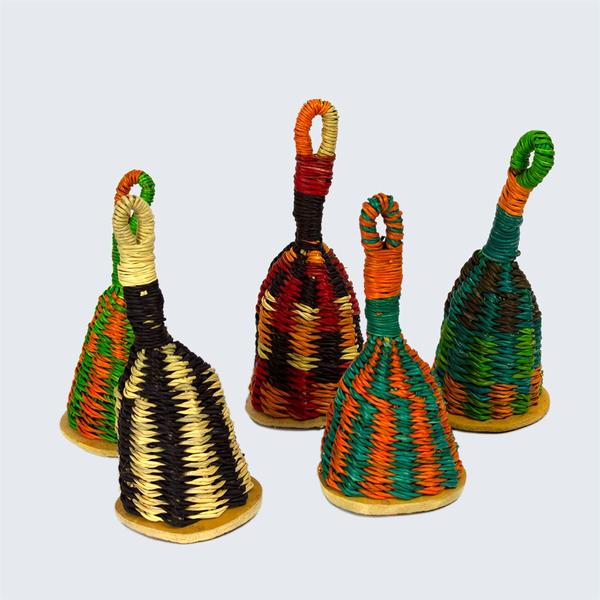 Ghanaian Hand Woven Musical Shaker Small Colours