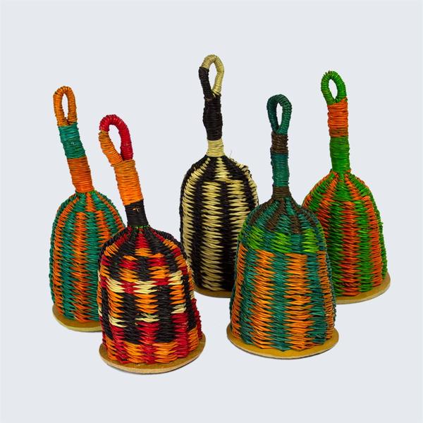 Ghanaian Hand Woven Musical Shaker Large Colours