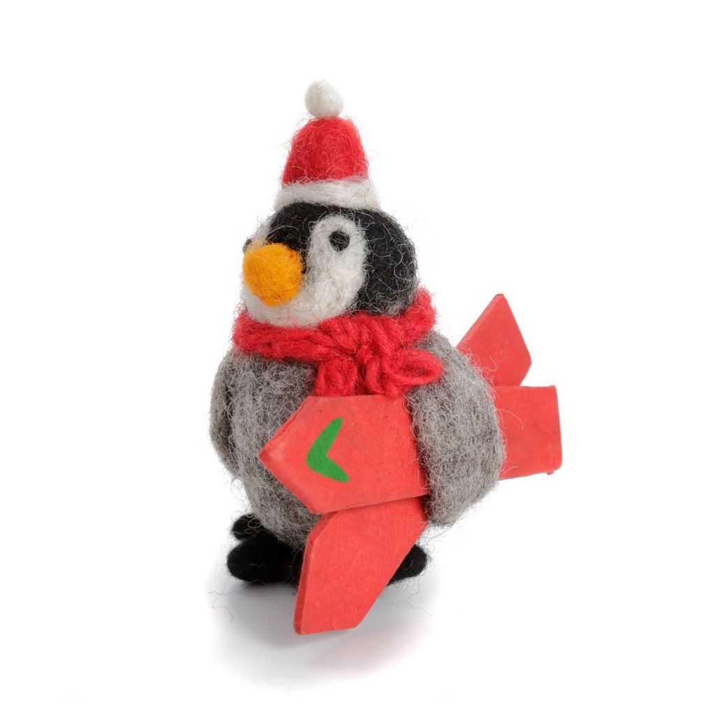 Amica Accessories Baby Penguin With Skis Felt Christmas Decoration