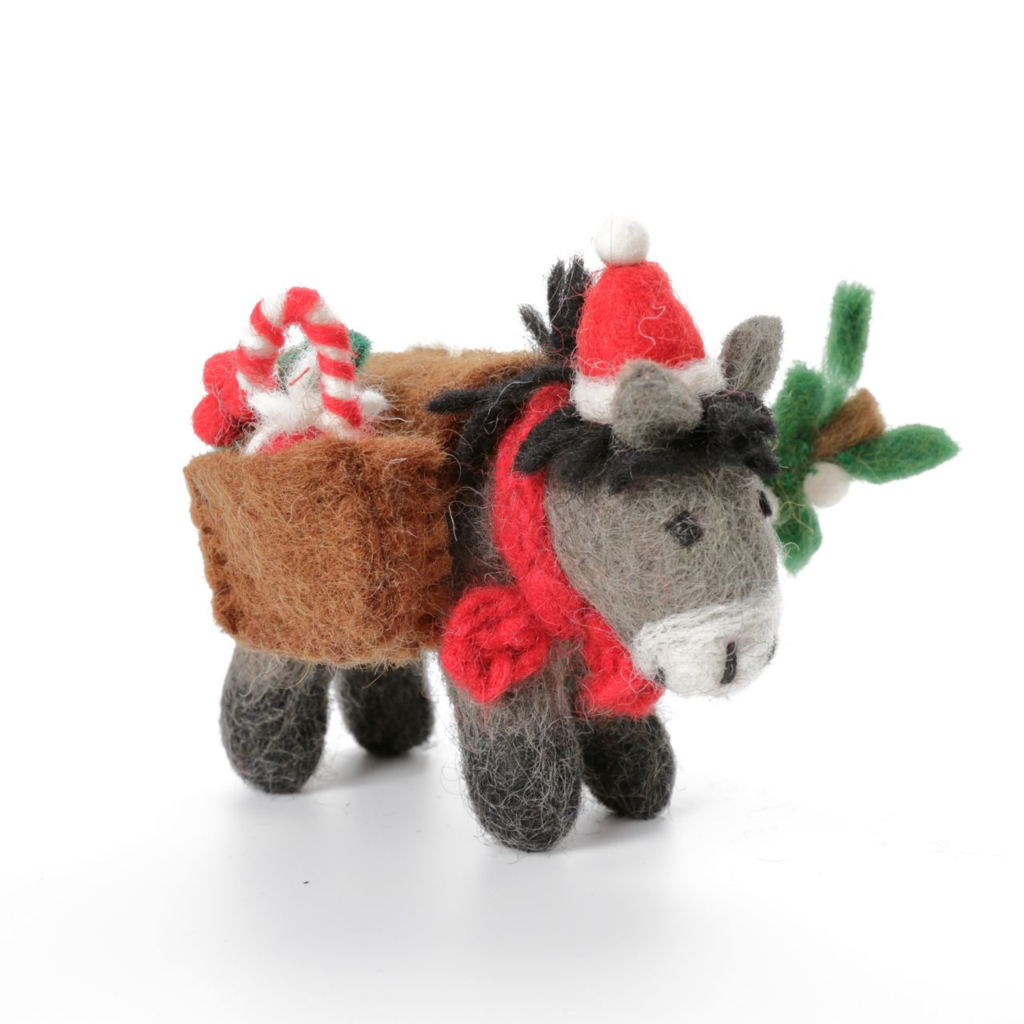 Amica Accessories Donkey With Panniers Felt Christmas Decoration