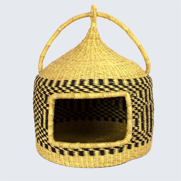 Ghanaian Woven Cat Basket Chia Seeds