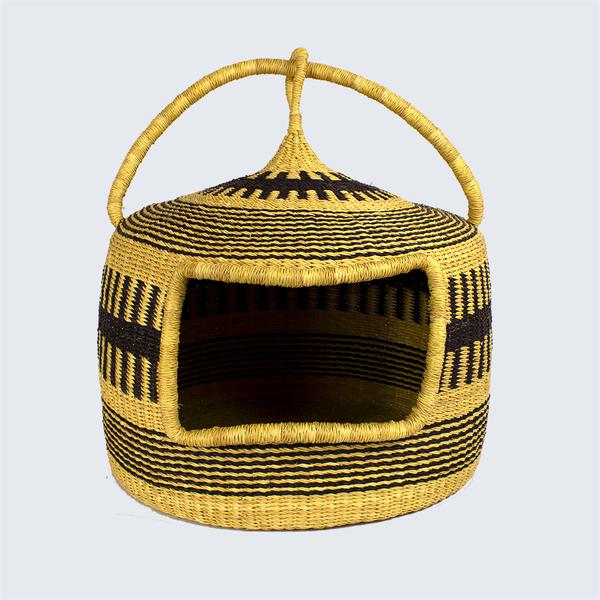 Ghanaian Woven Cat Basket Malva