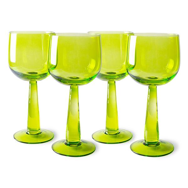 HK Living Emeralds Wine Glass Tall Lime Green Set Of 4