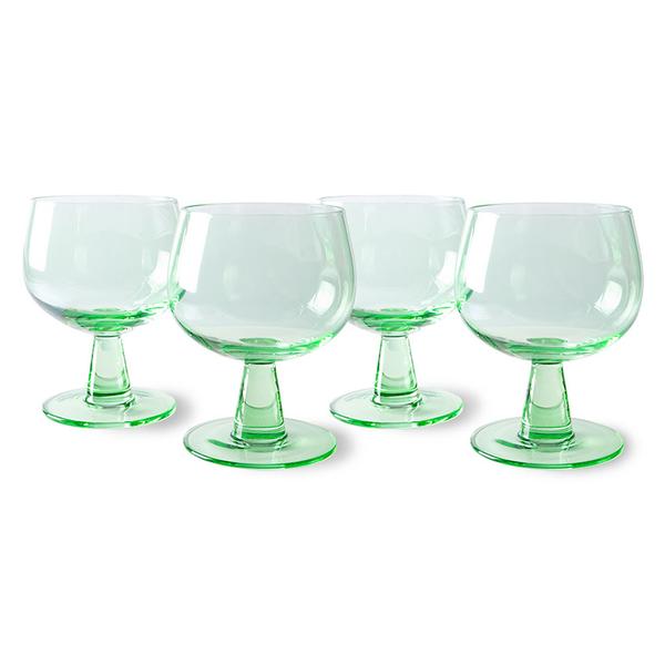 HK Living Emeralds Wine Glass Low Fern Green Set Of 4