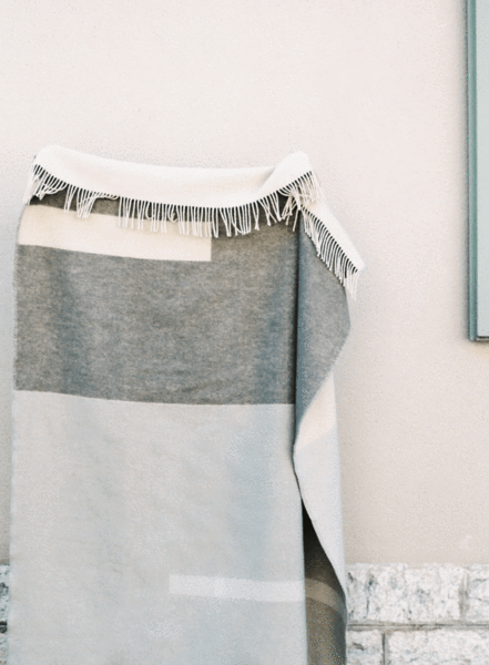 Pure New Wool Throw | Abstract Grey