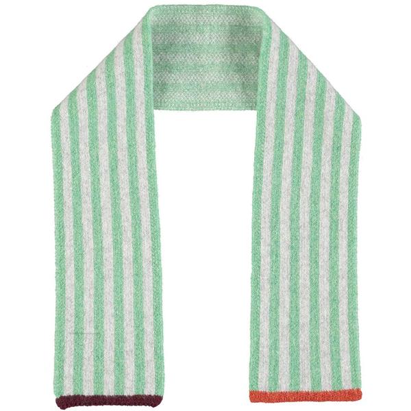 Kids Stripe Scarf Mint Grey