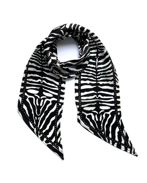 Ingmarson Black Zebra Print Silk Scarf