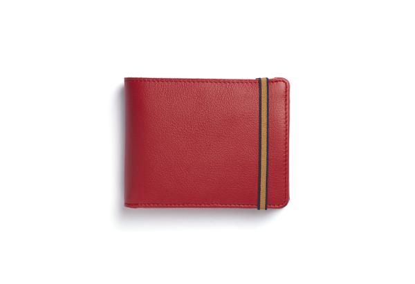 CARRE ROYALE Minimalist Wallet With Coin Pocket Red