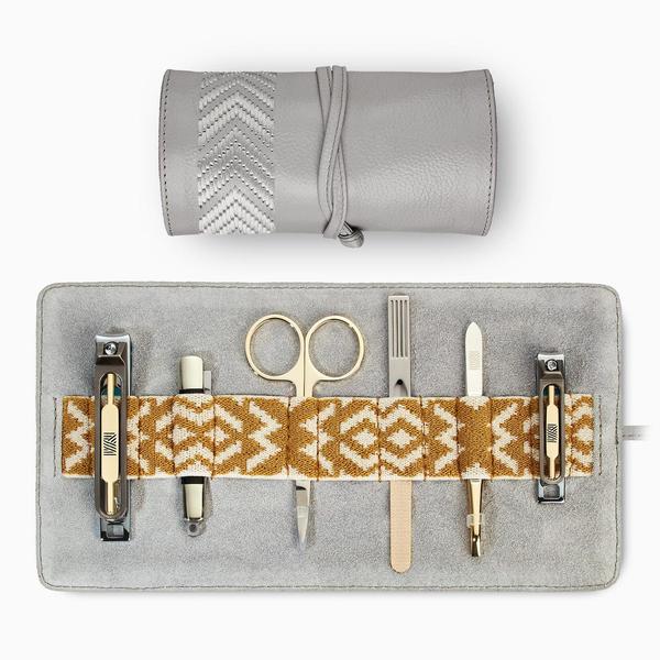 Gaucho Grooming Roll And Manicure Set Stone Grey