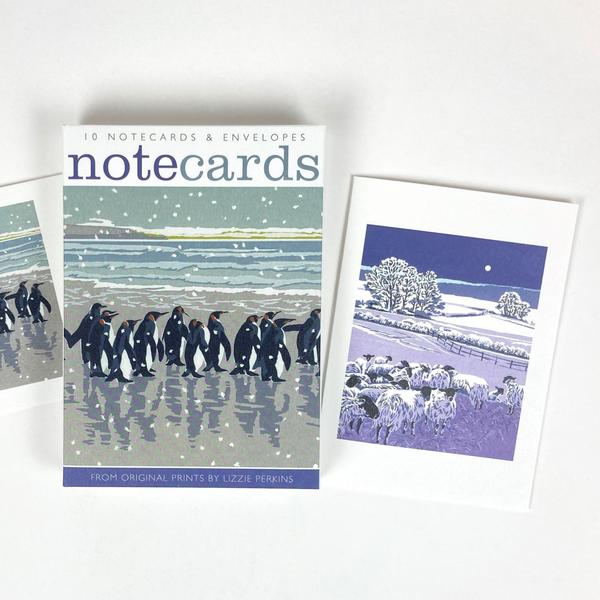 Art Angels Publishing Angela Harding Notecards Snowy Beach Kings Flocks By Night