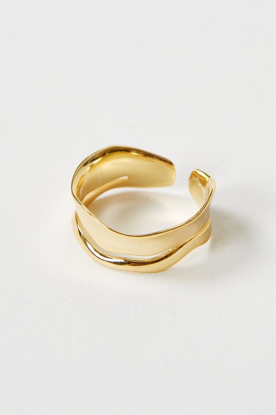 Formation Gold Aqua Two Row Ring