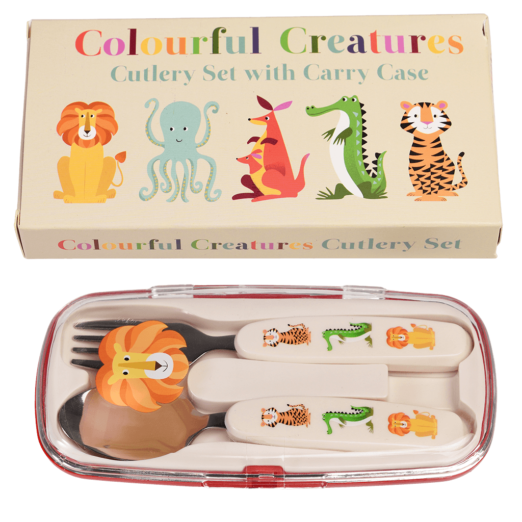 BOUTIQUE CARPE DIEM Colourful Creatures Childrens Cutlery Set