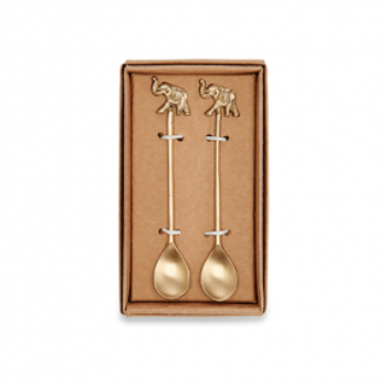 Elephant Brass TeaSpoon - Set of 2 Gift Set