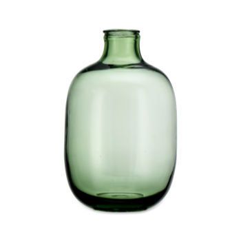 Nkuku Lua Green Glass Bottle Vase Small