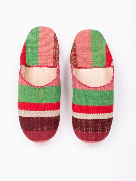 Bohemia Moroccan Boujad Basic Babouche Slippers Carnival Stripe