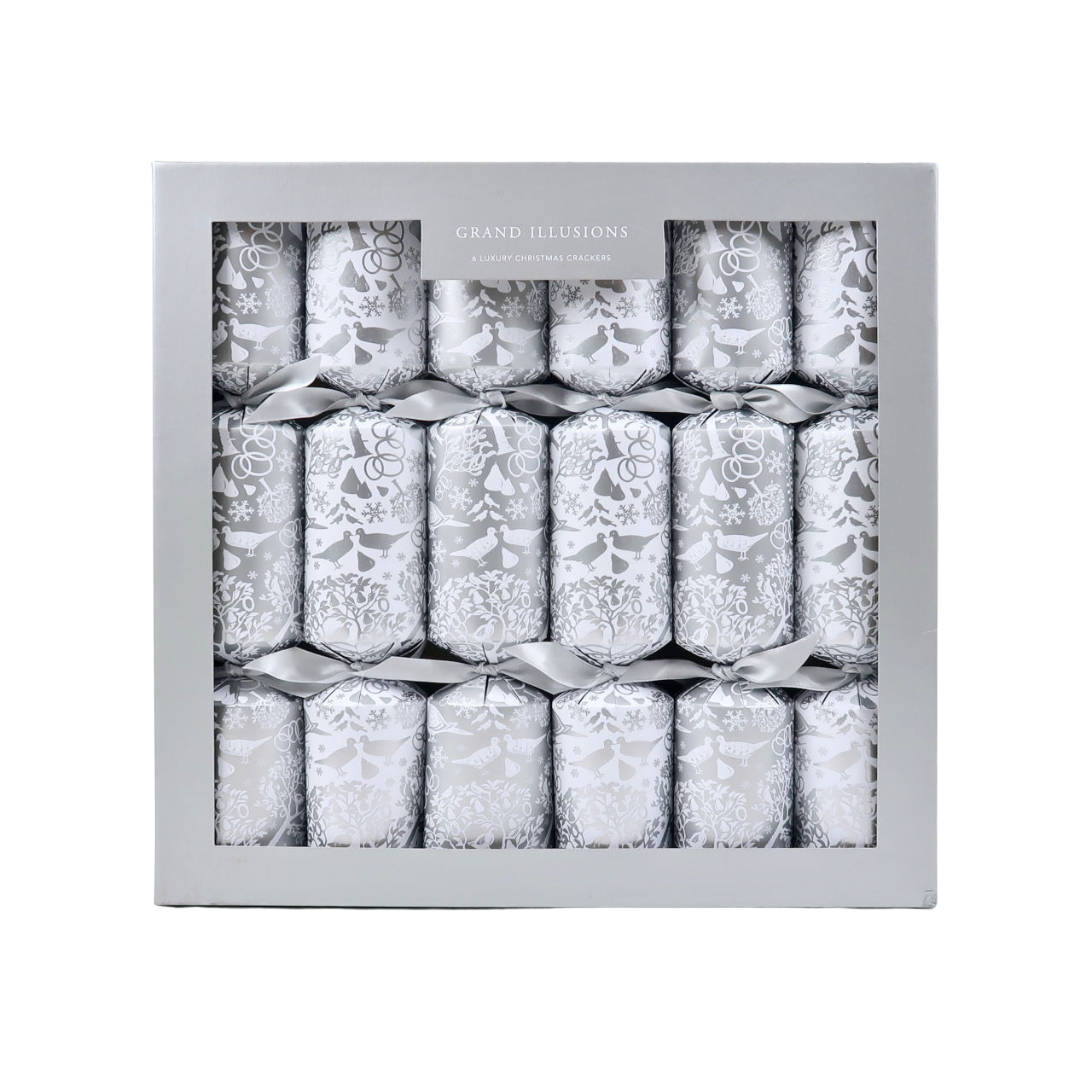 Grand Ilusions Luxury Christmas Crackers - Silver Partridge