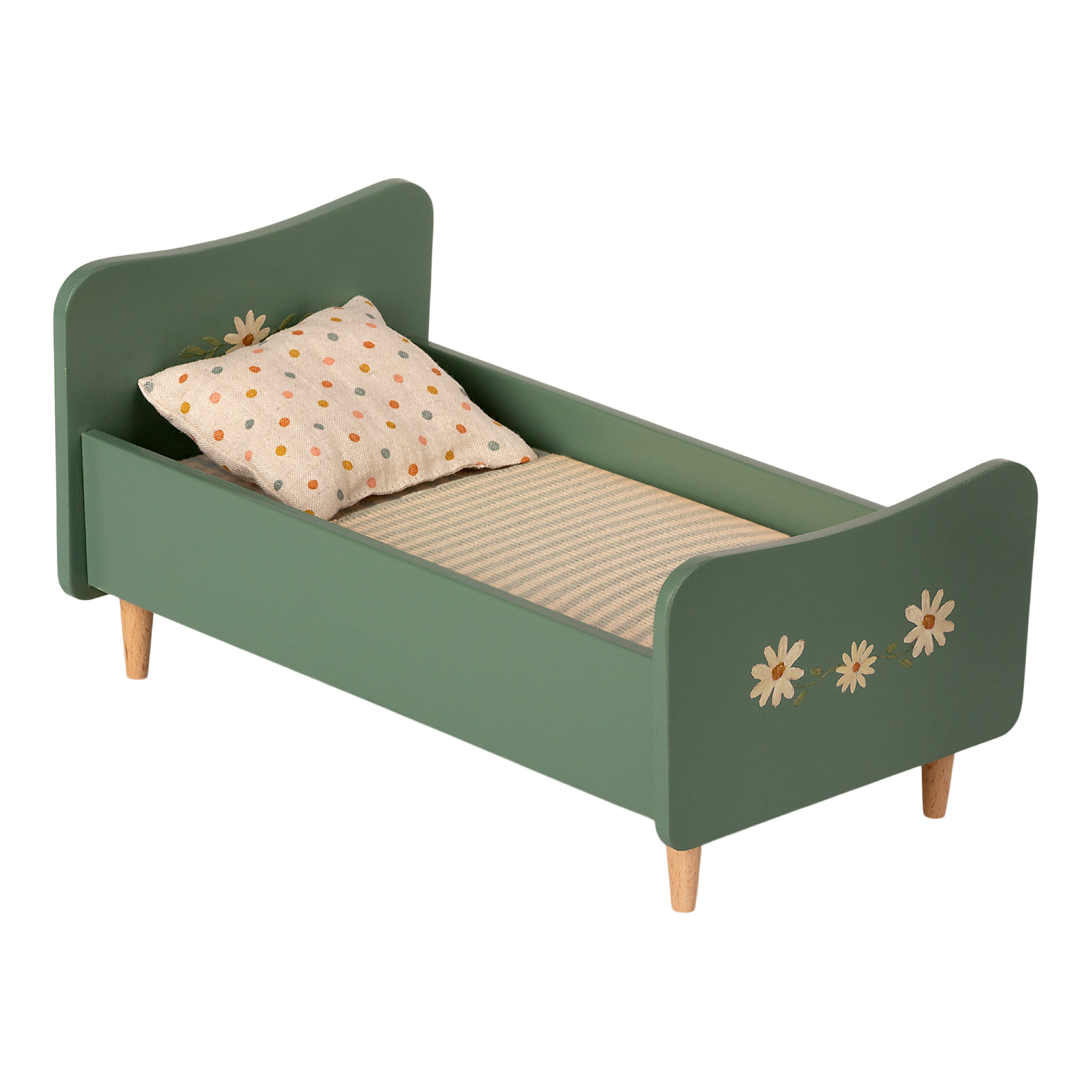 Maileg Wooden Bed - for Mini Mice and Rabbits - Mint Blue