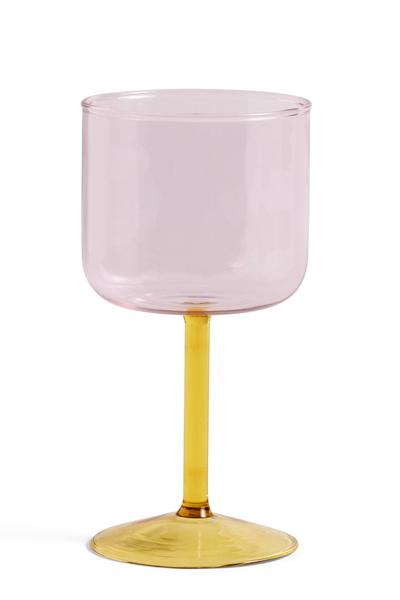 Tint Wine Glass 2 Pcs Pink And Yellow