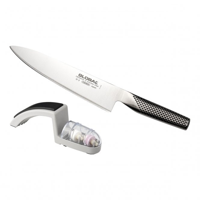 Global Chefs Knife with Sharpener