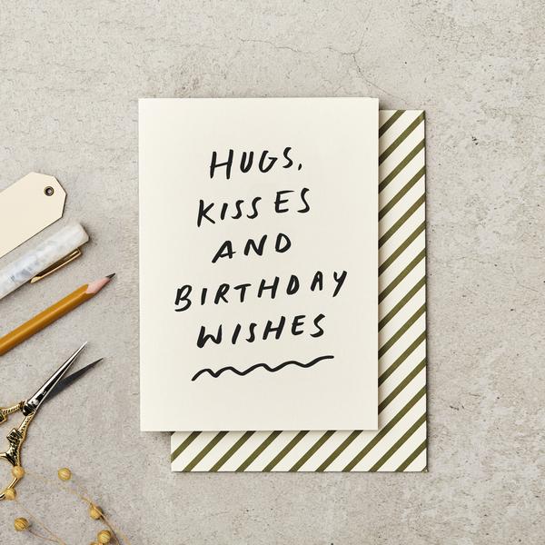 | Handwritten Hugs + Kisses | Greetings Card